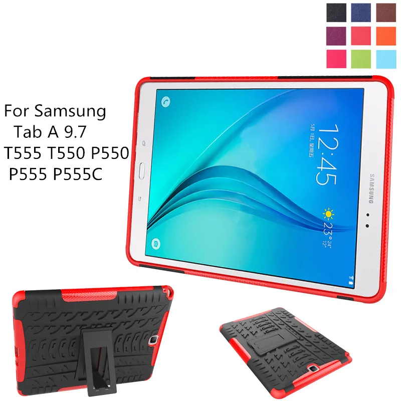 HH Hybrid Rugged Combo Heavy Duty Hard Cover Case for Samsung Galaxy Tab A 9.7 SM T555 T550 P550 P555 P555C Stand Tablet PC Case
HH Hybrid Rugged Combo Heavy Duty Hard Cover Case for Samsung Galaxy Tab A 9.7 SM T555 T550 P550 P555 P555C Stand Tablet PC Case
