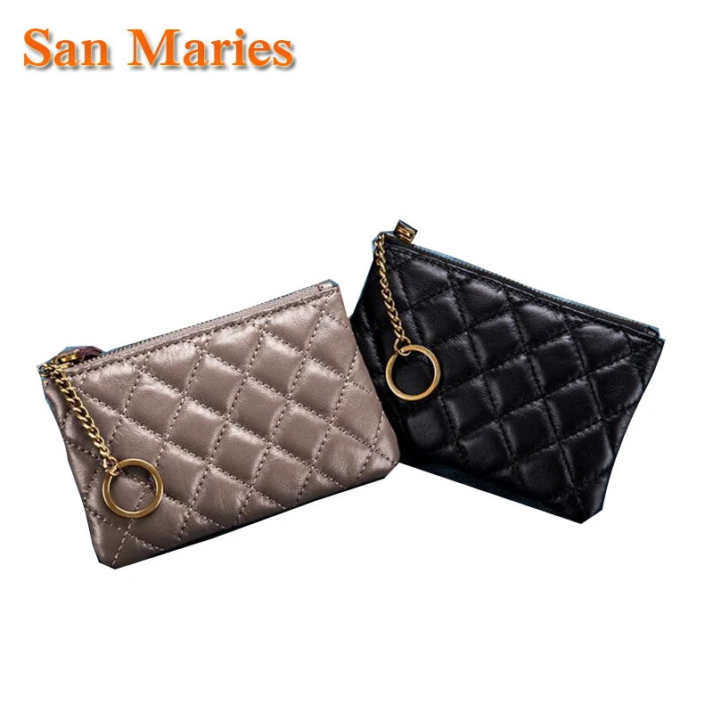 San Maries Woman Card Luxury Brand Genuine Leather Sheepskin Plaid Coin Purse Leather Zipper Key Ring Coin Purse Wallet
San Maries Woman Card Luxury Brand Genuine Leather Sheepskin Plaid Coin Purse Leather Zipper Key Ring Coin Purse Wallet
