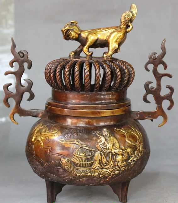 8" Chinese Palace Bronze Gilt Fu Dog Lion Longevity Deer Incense Burner Censer S0706 Discount35%
8" Chinese Palace Bronze Gilt Fu Dog Lion Longevity Deer Incense Burner Censer S0706 Discount35%