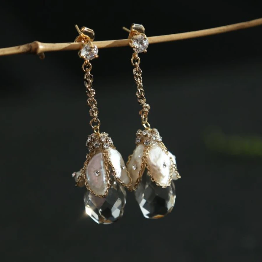 2019 Boho Baroque Pearls Earrings Transparent Crystal Earring 925 Silver Dangle Earring for Women Jewelry Organizer Packaged
2019 Boho Baroque Pearls Earrings Transparent Crystal Earring 925 Silver Dangle Earring for Women Jewelry Organizer Packaged