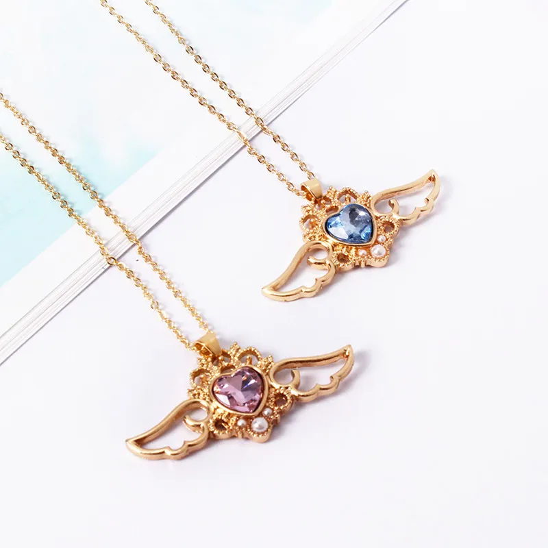 Fashion beautiful ladies fashion Angel wings peach crystal heart necklace chain of clavicle 3302dd
Fashion beautiful ladies fashion Angel wings peach crystal heart necklace chain of clavicle 3302dd