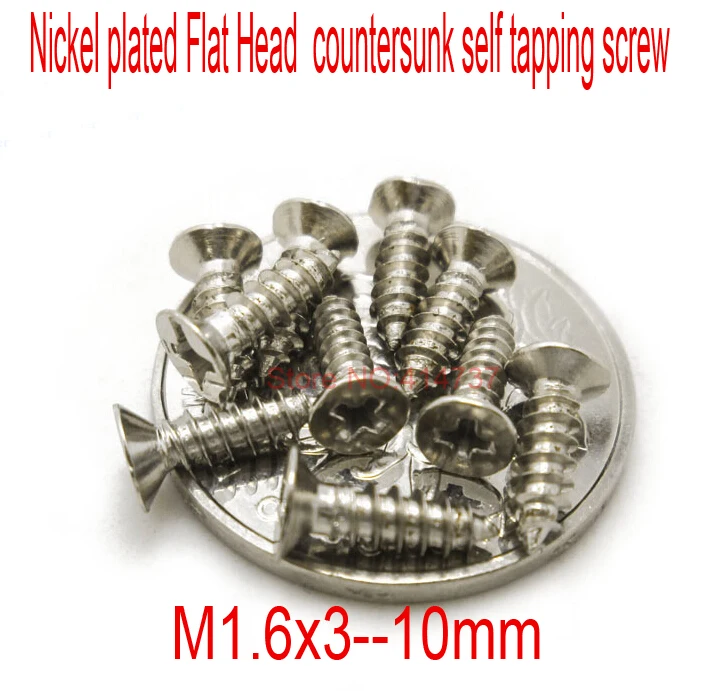 1000 Pcs/Lot M1.6/M1.7 Nickel plated or Steel With Black Flat Head micro electronic phillips countersunk self tapping screw
1000 Pcs/Lot M1.6/M1.7 Nickel plated or Steel With Black Flat Head micro electronic phillips countersunk self tapping screw