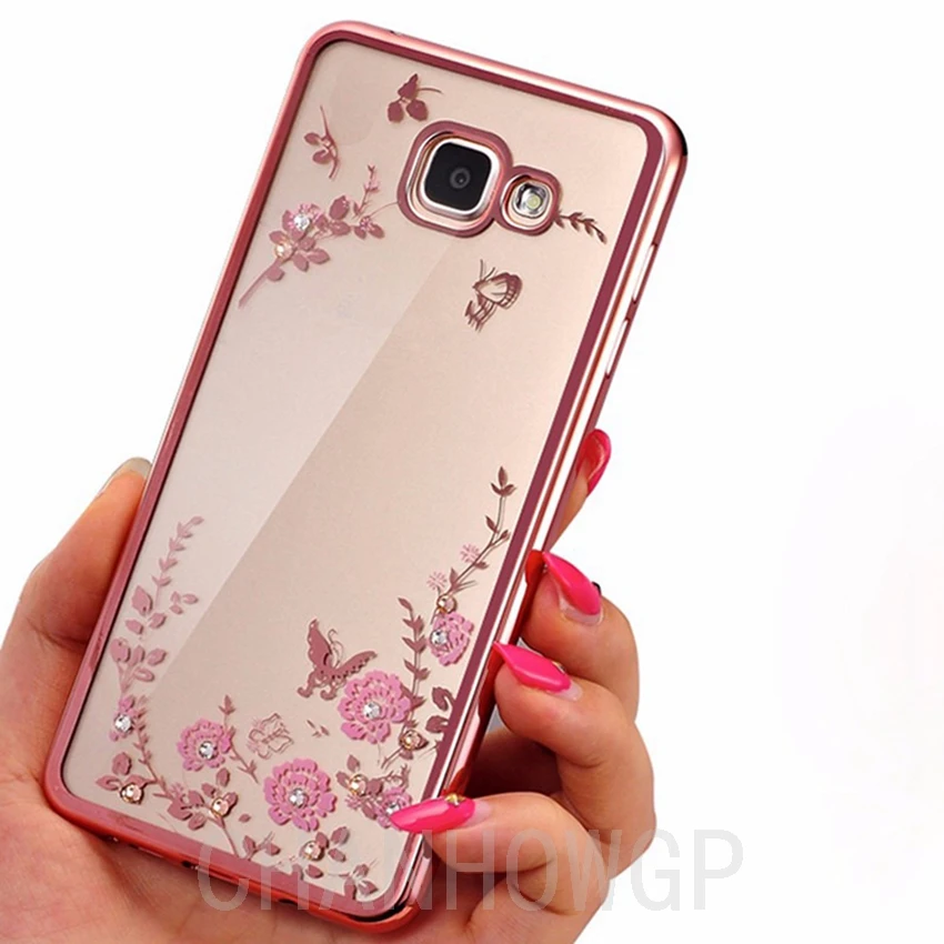 Мягкий чехол с блестками и цветами для Samsung Galaxy J3 J5 J7 2017 J4 J6 J8 A9 A8 A7 A6 Plus 2018 A10 A20 A30 A40