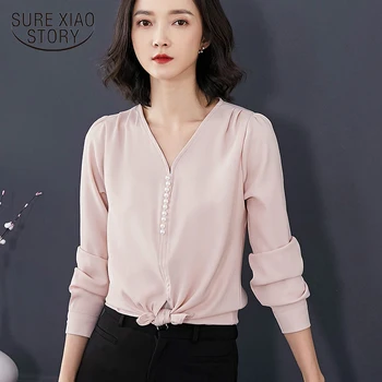 blusas mujer de moda Spring 2019 new satin silk wine red pearl decoration long sleeved shirt vogue V collar shirt woman 2054 50
blusas mujer de moda Spring 2019 new satin silk wine red pearl decoration long sleeved shirt vogue V collar shirt woman 2054 50