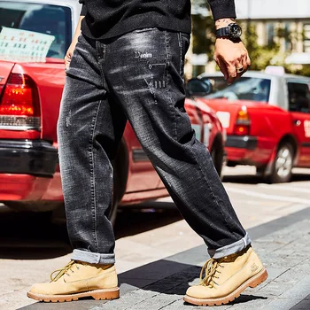 Summer European Style Do old Wash Denim Jeans Black Mens Stretch Hip Hop Ripped Cuffs Jeans Trousers Plus Size 30-40 42 44 46
Summer European Style Do old Wash Denim Jeans Black Mens Stretch Hip Hop Ripped Cuffs Jeans Trousers Plus Size 30-40 42 44 46