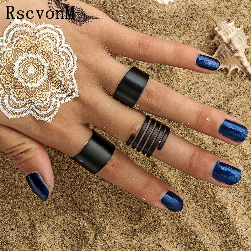 RscvonM 3PCS/Set Punk Knuckle Rings Set for Women Vintage Punk Ring Set Black Midi Finger Rings for Women Boho Beach Jewelry
RscvonM 3PCS/Set Punk Knuckle Rings Set for Women Vintage Punk Ring Set Black Midi Finger Rings for Women Boho Beach Jewelry
