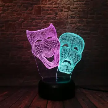 3D Nightlight LED Mixed Colors Changing Light Comedy and Tradegy Mask Anime Figure Light-up Toys
3D Nightlight LED Mixed Colors Changing Light Comedy and Tradegy Mask Anime Figure Light-up Toys