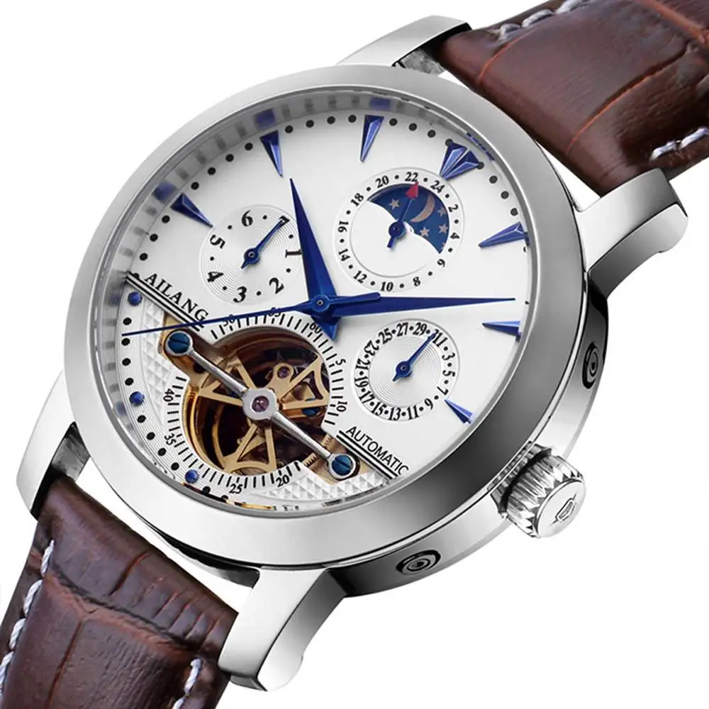 Leisure Automatic Mechanical Genuine Leather Waterproof Watch with Rome Digital Business for Various Occasions AILANG 2606-PD
Leisure Automatic Mechanical Genuine Leather Waterproof Watch with Rome Digital Business for Various Occasions AILANG 2606-PD