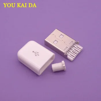 100pcs micro USB 2.0 Connector for DIY Custom Handmade charging port Type A Male 4 Pin Plug Soldering With white Plastic Cover
100pcs micro USB 2.0 Connector for DIY Custom Handmade charging port Type A Male 4 Pin Plug Soldering With white Plastic Cover