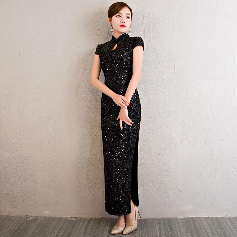 Black Modern Chinese Wedding Gowns Traditional Qipao Cheongsam Design Evening Dress Dresses Vestido Oriental Plus Size S-4XL
Black Modern Chinese Wedding Gowns Traditional Qipao Cheongsam Design Evening Dress Dresses Vestido Oriental Plus Size S-4XL