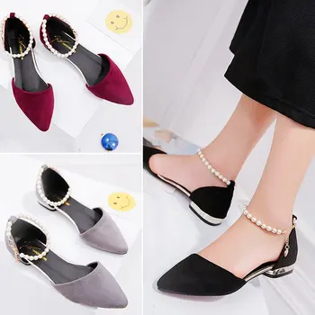 Women Flats String Bead Ankle Strap Shoes Pointed Toe Ballet Flats Cute Gold Heeled Shallow Shoes Zapatos Mujer 365
Women Flats String Bead Ankle Strap Shoes Pointed Toe Ballet Flats Cute Gold Heeled Shallow Shoes Zapatos Mujer 365