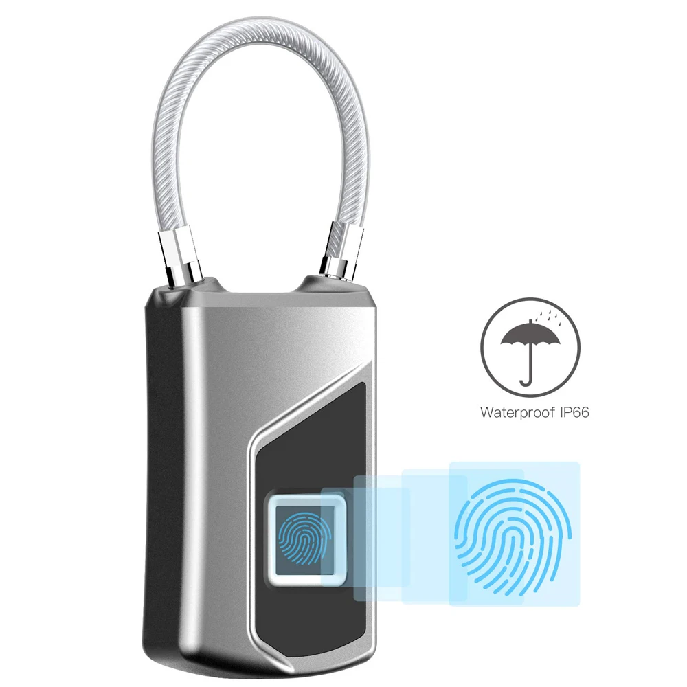 USB Перезаряжаемый смарт-замок отпечатков пальцев IP65 Водонепроницаемый