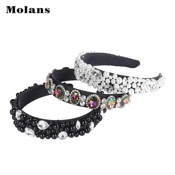 Molans Handmade Artificial Gemstone Baroque Hair Hoop Women Hair Band Pearl Rhinestone Bridal Headband Gorgeous Hair Accessories
Molans Handmade Artificial Gemstone Baroque Hair Hoop Women Hair Band Pearl Rhinestone Bridal Headband Gorgeous Hair Accessories