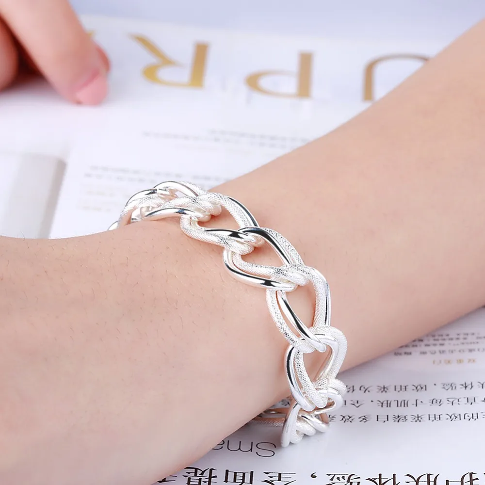 Silver 925 Bracelets for Women Double Link Chain Bracelet & Bangles Wristband Pulseira Femme Fashion Jewelry Christmas Gifts
Silver 925 Bracelets for Women Double Link Chain Bracelet & Bangles Wristband Pulseira Femme Fashion Jewelry Christmas Gifts