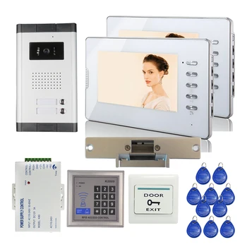 FREE SHIPPING Apartment 7" Video Intercom Door Phone System + 2 Screen + 1 Outdoor Bell Camera For 2 Family + RFID + Strike Lock
FREE SHIPPING Apartment 7" Video Intercom Door Phone System + 2 Screen + 1 Outdoor Bell Camera For 2 Family + RFID + Strike Lock