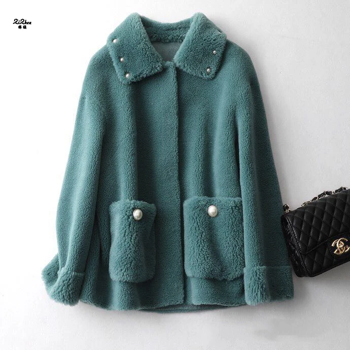ZiZhen Natural Sheep Fur Coat With Turn-Down Collar Solid Jacket Covered Button Pearl Shorts Spring Autumn Woman Coat KQN59349
ZiZhen Natural Sheep Fur Coat With Turn-Down Collar Solid Jacket Covered Button Pearl Shorts Spring Autumn Woman Coat KQN59349