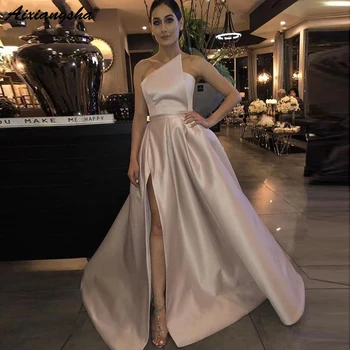 Elegant High Long Evening Dresses Simple Slit Sleeveless Arabic Style Champagne Women Formal Evening Gowns robe de soiree
Elegant High Long Evening Dresses Simple Slit Sleeveless Arabic Style Champagne Women Formal Evening Gowns robe de soiree