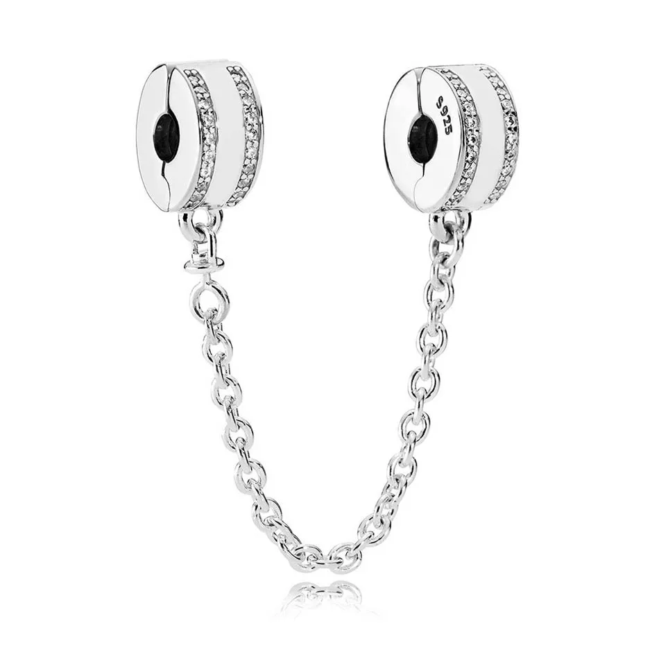 Signature Safety Chain fit Pandora Bracelets & Bangles Lady Gift Pave Clear CZ Bead Charm Authentic 925 Silver DIY Jewelry
Signature Safety Chain fit Pandora Bracelets & Bangles Lady Gift Pave Clear CZ Bead Charm Authentic 925 Silver DIY Jewelry