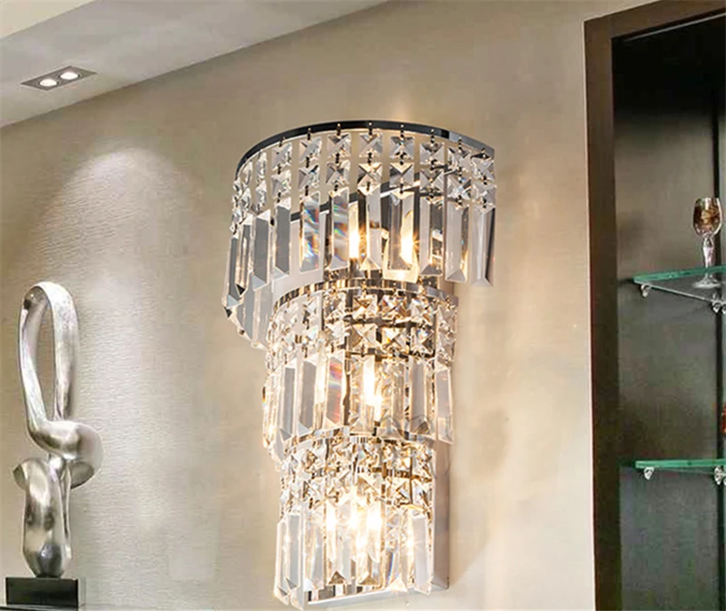 2021 Large Crystal Wall Lamp Living Room Modern Industrial Sconce