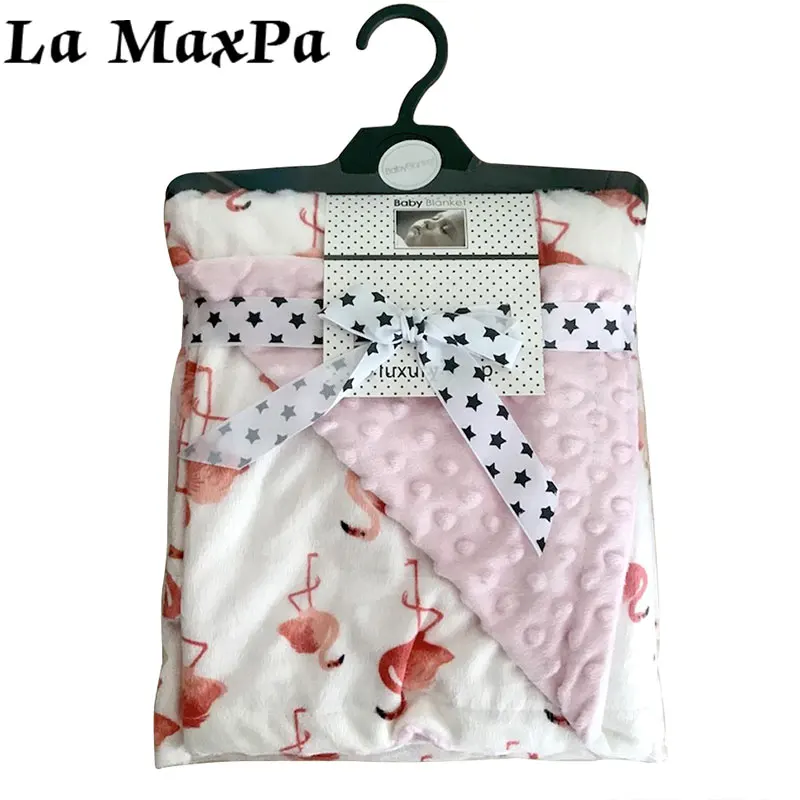 

Minky Baby Blanket Coral Fleece Cartoon Blanket Infant Swaddle Nap Receiving Stroller Wrap For Newborn Baby Bedding Blankets