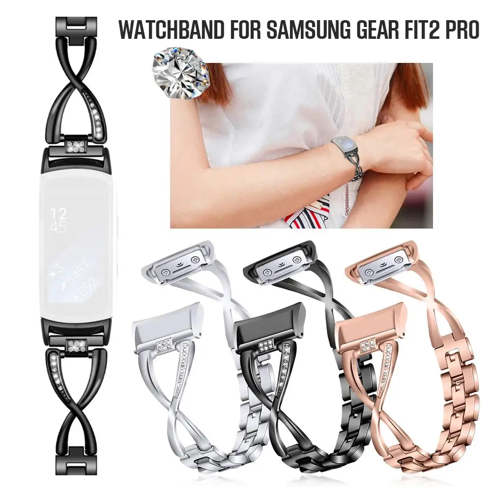 Newest Replacement Wristband Large X-shaped Rhinestone Stainless Steel Metal Strap Watch Band For Samsung Gear Fit2 Pro Watch
Newest Replacement Wristband Large X-shaped Rhinestone Stainless Steel Metal Strap Watch Band For Samsung Gear Fit2 Pro Watch