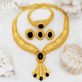 Liffly Fashion Dubai Gold Jewelry Sets for Women Bridal African Wedding Jewelry Set Crystal Flower Necklace Bracelet Earrings
Liffly Fashion Dubai Gold Jewelry Sets for Women Bridal African Wedding Jewelry Set Crystal Flower Necklace Bracelet Earrings