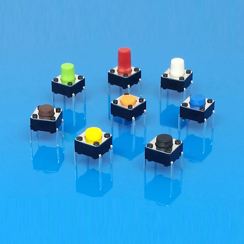 

200pcs/lot 6*6*5mm 4 pin Tactile Push Button Tact Switches 6x6mm Colorful