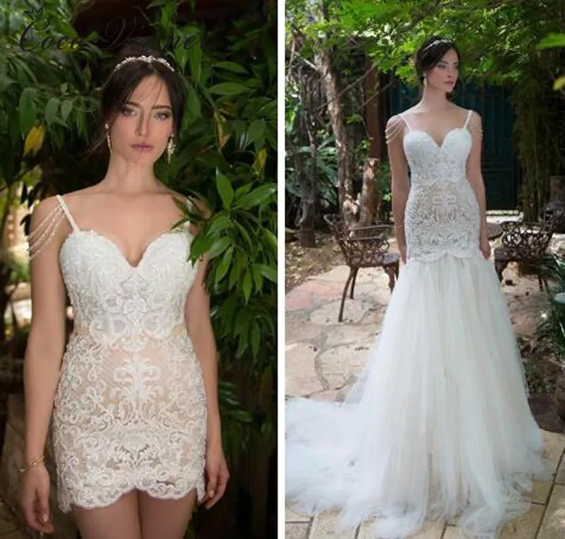 Sexy Straps Dubai Quality Mermaid Wedding Dress 2019 detachable Tail Embroidery Appliques Beading Wedding Dresses New W0304
Sexy Straps Dubai Quality Mermaid Wedding Dress 2019 detachable Tail Embroidery Appliques Beading Wedding Dresses New W0304