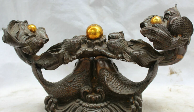 USPS to USA S1861 15" Chinese Palace Bronze Gild Feng Shui Folk Bead Fish Auspicious Ru Yi Statue B0401
USPS to USA S1861 15" Chinese Palace Bronze Gild Feng Shui Folk Bead Fish Auspicious Ru Yi Statue B0401