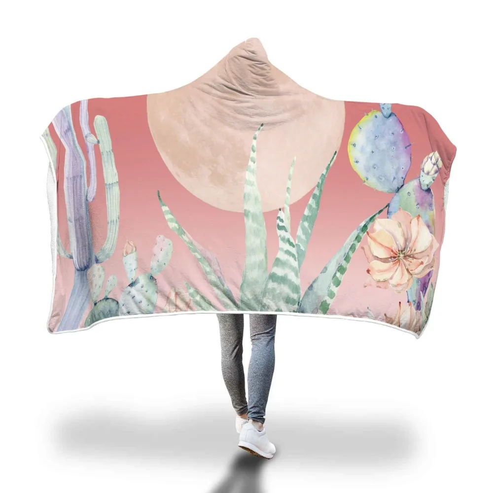 Velvet Plush Warm Colorful Cactus Printed Hooded Blanket for Adults Kid Floral Sherpa Throw Blankets Gothic Microfiber 150x200cm 
Velvet Plush Warm Colorful Cactus Printed Hooded Blanket for Adults Kid Floral Sherpa Throw Blankets Gothic Microfiber 150x200cm