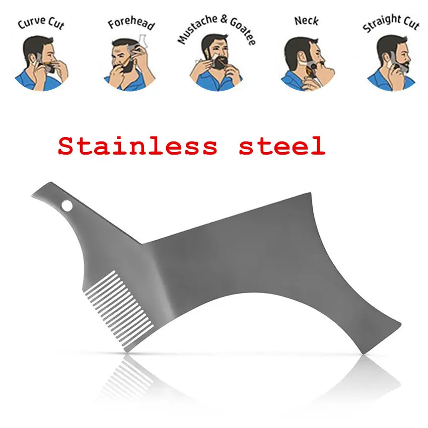 1Pc Upgrade Stainless steel Men's Beard Comb Beard Shaping Stencil Comb Shaper Styling Template Tool for Shaving
1Pc Upgrade Stainless steel Men's Beard Comb Beard Shaping Stencil Comb Shaper Styling Template Tool for Shaving