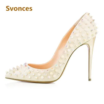 White Lady Pumps Luxury Shining Color Rivets Design Woman Sandals Wedding Party Pointed Toe High Heels Brand Quality Shoes Women
White Lady Pumps Luxury Shining Color Rivets Design Woman Sandals Wedding Party Pointed Toe High Heels Brand Quality Shoes Women