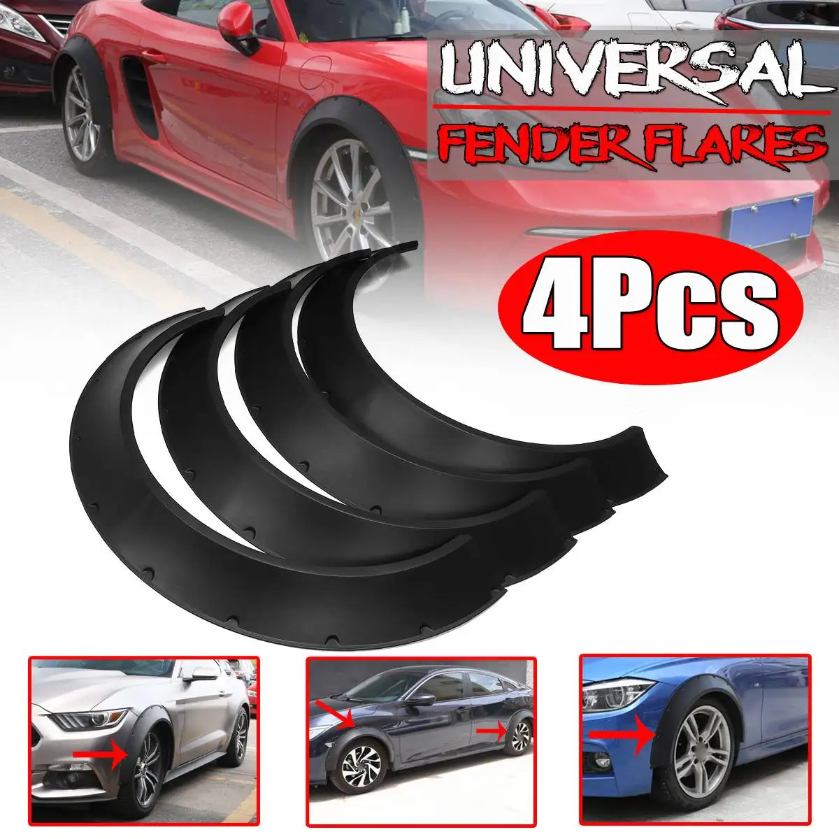 

4pcs Flexible Universal Car Wide For Fender Flares Wheel Arches Extension For BENZ W205 W204 W203 For BMW F32 F36 E90 E92 E93