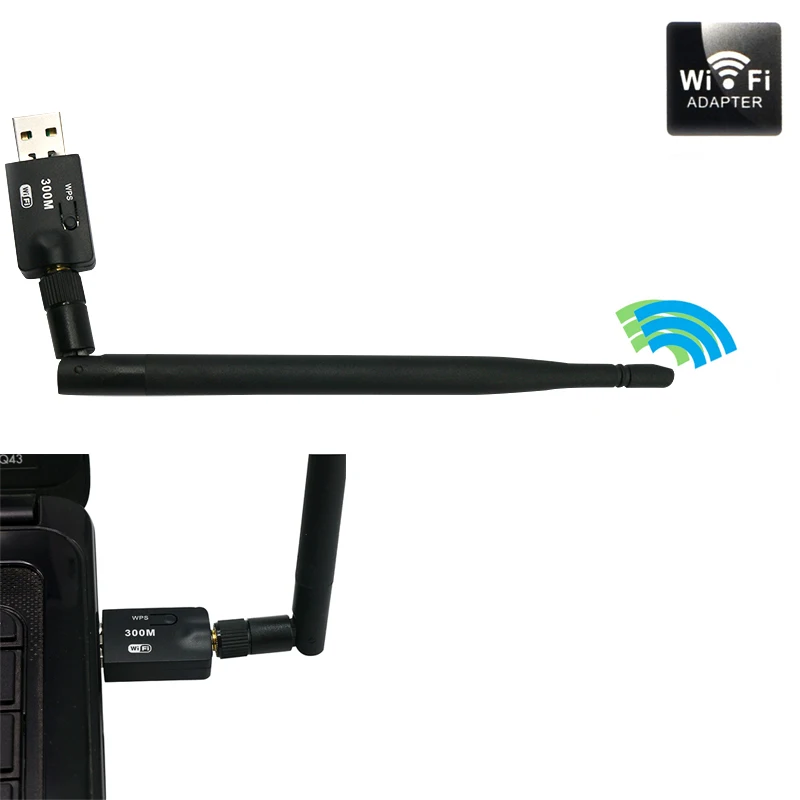 300Mbps 300M USB Mini WiFi Wireless Adapter + Antenna Wireless Router Signal receiver Network LAN Card With WPS Function Button
300Mbps 300M USB Mini WiFi Wireless Adapter + Antenna Wireless Router Signal receiver Network LAN Card With WPS Function Button