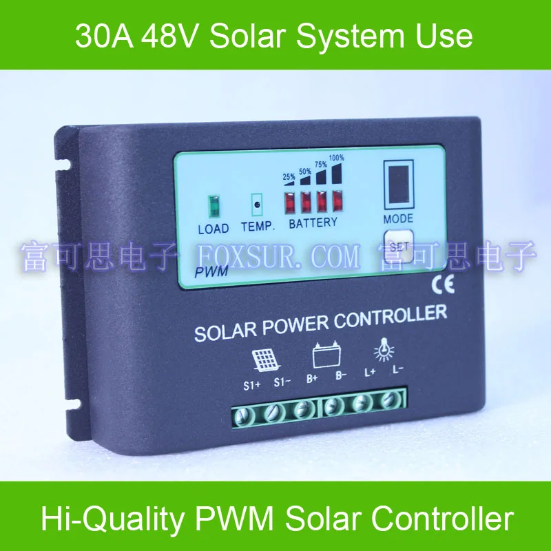 30A PWM Solar Panel Charge Controller 48V with LED indicate the batttery Capacity Off Grid PV Controller Solar Aluminum housing
30A PWM Solar Panel Charge Controller 48V with LED indicate the batttery Capacity Off Grid PV Controller Solar Aluminum housing