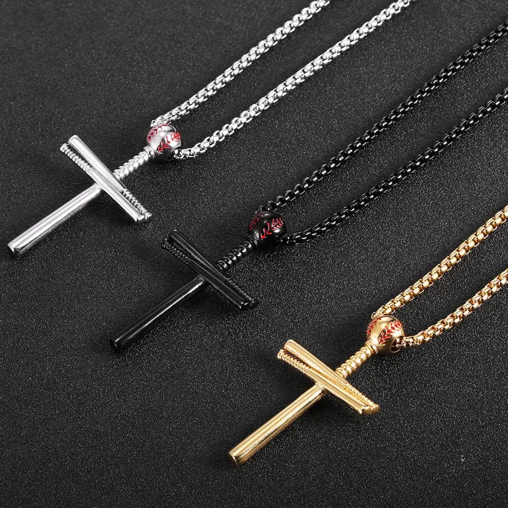 Men Boy Baseball Cross Pendant Necklace Stainless Steel Black Gold Silver Color Long Chain Statement Necklaces Jewelry Gift
Men Boy Baseball Cross Pendant Necklace Stainless Steel Black Gold Silver Color Long Chain Statement Necklaces Jewelry Gift