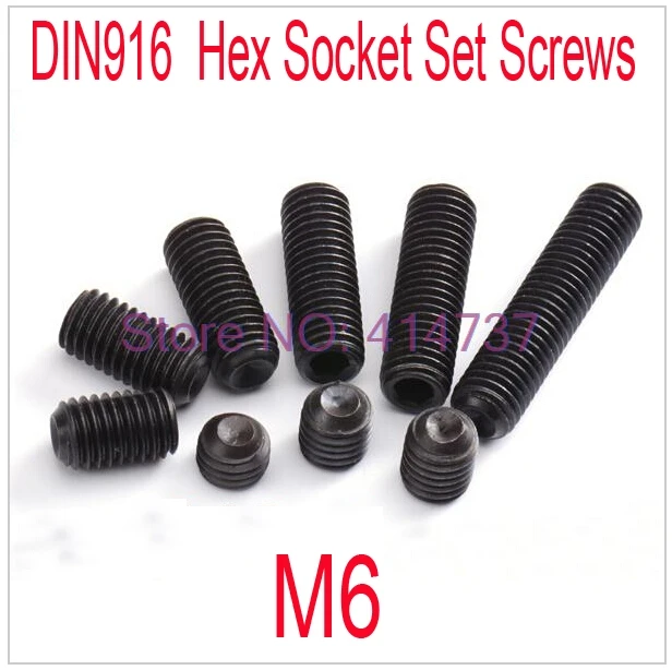 50pcs/lot DIN916 Grade 12.9 M6*L Steel With Black Hex Socket Set Screws Length 5mm--30mm
50pcs/lot DIN916 Grade 12.9 M6*L Steel With Black Hex Socket Set Screws Length 5mm--30mm