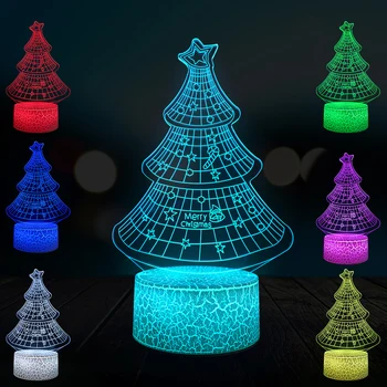 Xmas Merry Christmas Tree 3D Lamp RGB LED USB Multicolor Flash Change Table Desk Night Light Bedside Decorative Gift Kid Toy
Xmas Merry Christmas Tree 3D Lamp RGB LED USB Multicolor Flash Change Table Desk Night Light Bedside Decorative Gift Kid Toy