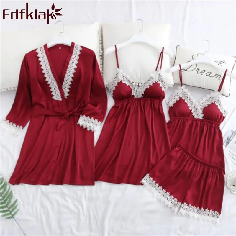Pijama Sexy Pajamas For Women Sleeping Suit Pyjama Satin Set Female Spring 2019 New Home Clothes 4 Pieces Sleepwear Fdfklak
Pijama Sexy Pajamas For Women Sleeping Suit Pyjama Satin Set Female Spring 2019 New Home Clothes 4 Pieces Sleepwear Fdfklak