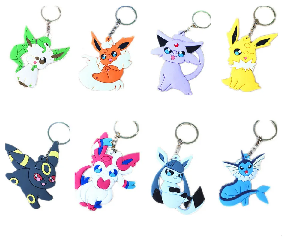 Pokemon PVC Keychain Eevee Vaporeon Jolteon Flareon Espeon Umbreon Leafeon Glaceon Sylveon Pendants with Key Ring
Pokemon PVC Keychain Eevee Vaporeon Jolteon Flareon Espeon Umbreon Leafeon Glaceon Sylveon Pendants with Key Ring