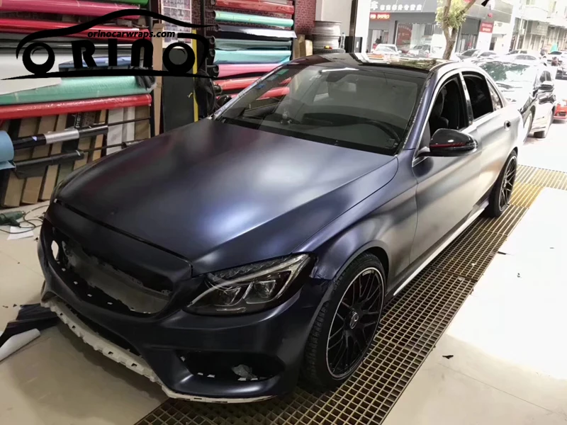 blue metallic pearl vinyl film wrap-2