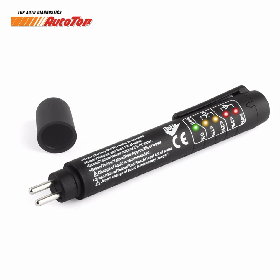 High Quality Brake Fluid Tester Pen 5 LED Indicator Vehicle Diagnostic Tool Moisture Tester Detector for DOT3/DOT4 Free Shipping
High Quality Brake Fluid Tester Pen 5 LED Indicator Vehicle Diagnostic Tool Moisture Tester Detector for DOT3/DOT4 Free Shipping