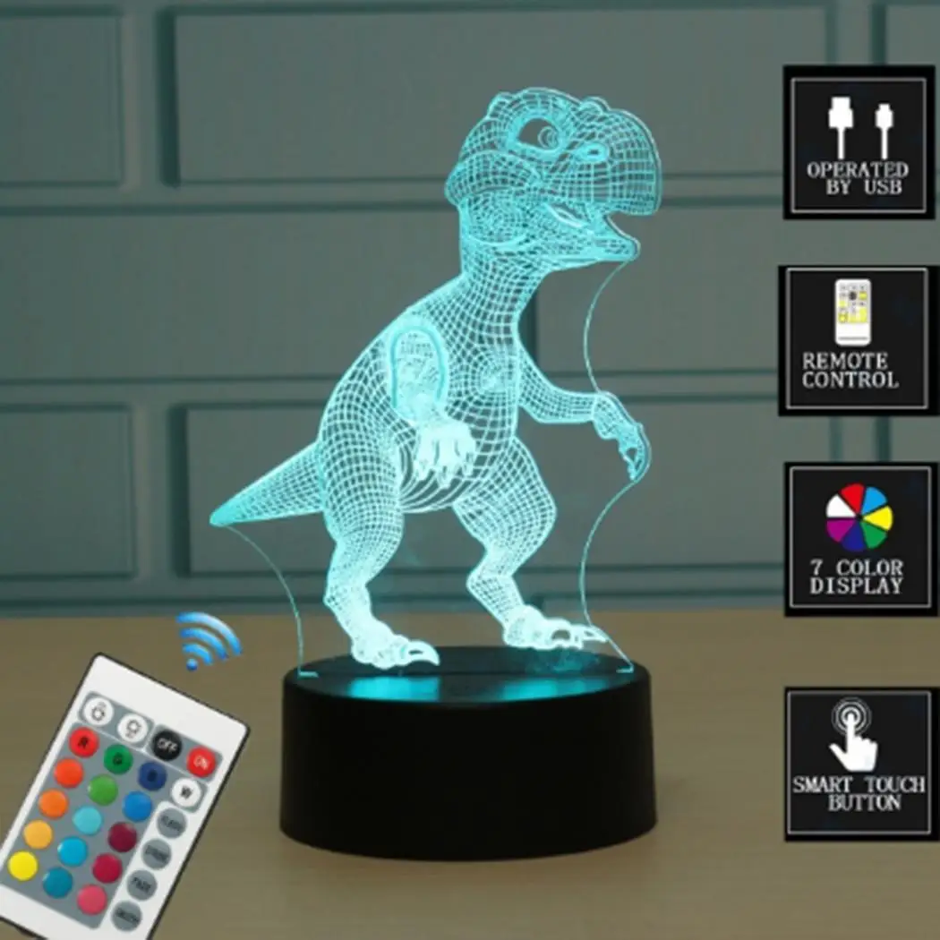 5V 2W Dinosaur LED Night Light Touch Remote Control 7 Color Change Light 3D dinosaur design party holiday bedside light
5V 2W Dinosaur LED Night Light Touch Remote Control 7 Color Change Light 3D dinosaur design party holiday bedside light