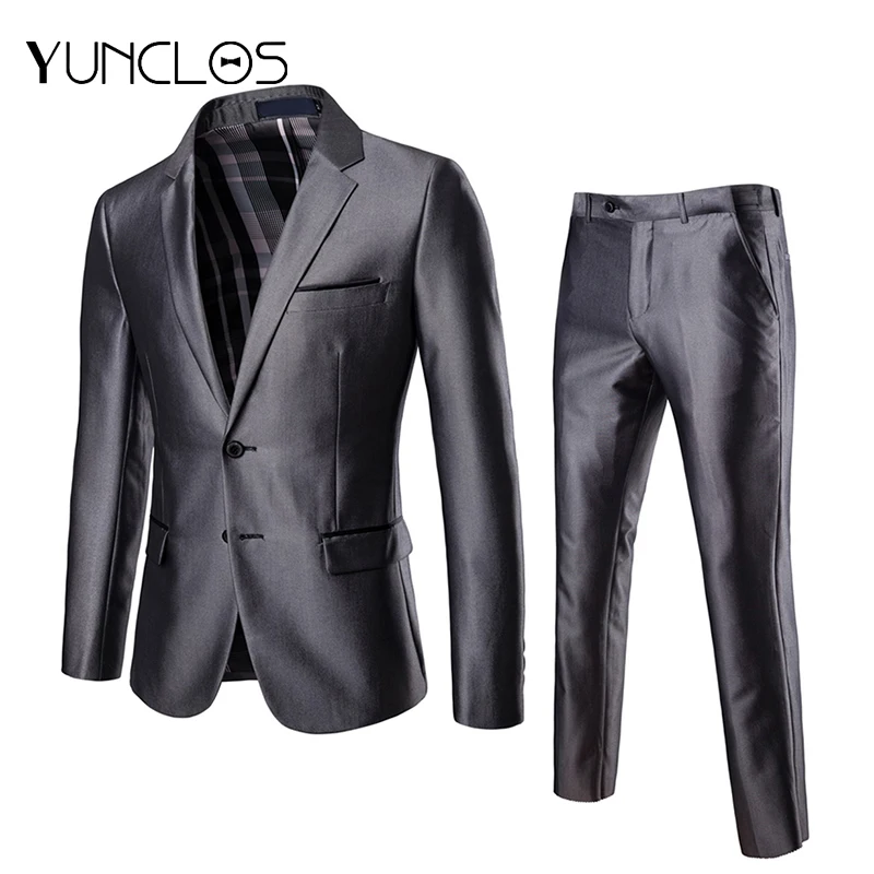 YUNCLOS Men's Suits Solid Color Slim Fit Suits Two Buttons Formal Wedding Suits 2 Pieces Prom Suits with Pant For Men
YUNCLOS Men's Suits Solid Color Slim Fit Suits Two Buttons Formal Wedding Suits 2 Pieces Prom Suits with Pant For Men