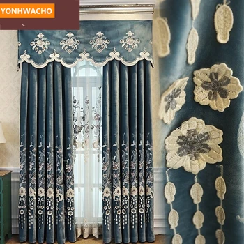Custom curtains modern French cotton velvet 3D embossed embroidered velvet blue cloth blackout curtain tulle valance drape B340
Custom curtains modern French cotton velvet 3D embossed embroidered velvet blue cloth blackout curtain tulle valance drape B340