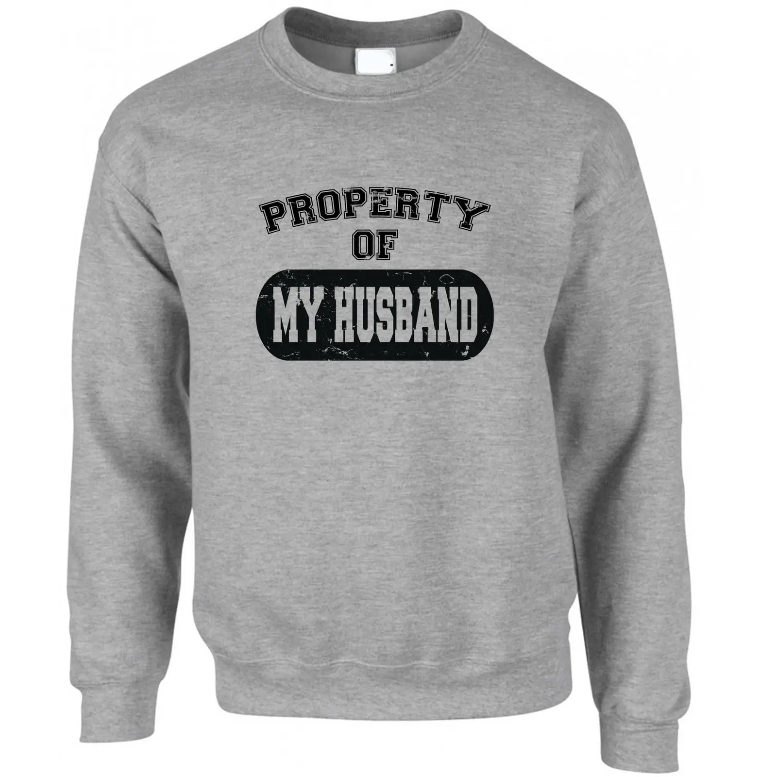 Property Of My Husband Jumper Sweater Distressed Valentines Funny Slogan | Мужская одежда