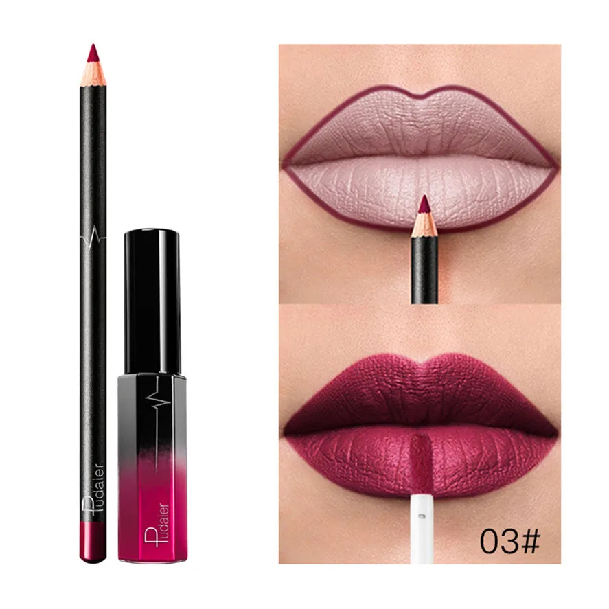 Pudaier Makeup Set 1pc Long Lasting Liquid Lipstick +1PC Lip Liner Cosmetics Set Waterproof Matte Lip Liner Lips Gloss 33
Pudaier Makeup Set 1pc Long Lasting Liquid Lipstick +1PC Lip Liner Cosmetics Set Waterproof Matte Lip Liner Lips Gloss 33