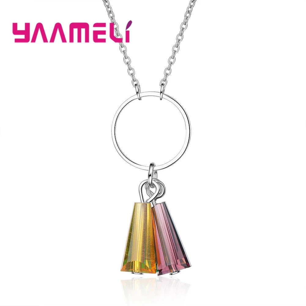 Novelty Women Bohemia Necklace Jewelry 925 Sterling Silver Rainbow Colored Windbell Charms Wedding Party Accessories
Novelty Women Bohemia Necklace Jewelry 925 Sterling Silver Rainbow Colored Windbell Charms Wedding Party Accessories