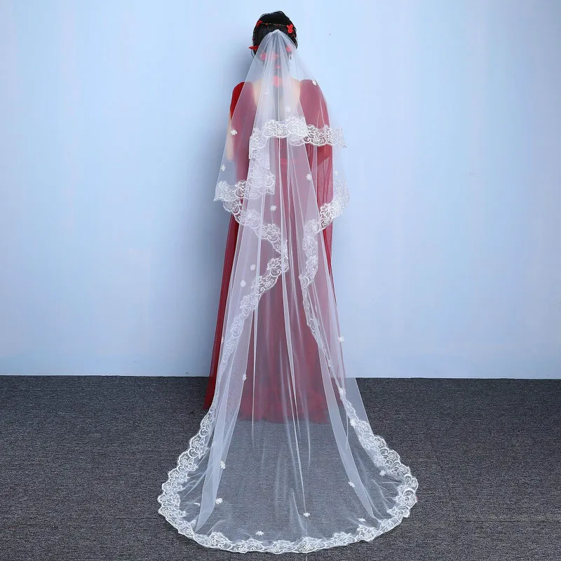 Voile Mariage 3M Two Layer Lace Edge White Ivory Cathedral Wedding Veil Long Bridal Veil Cheap Wedding Accessories Veu de Noiva
Voile Mariage 3M Two Layer Lace Edge White Ivory Cathedral Wedding Veil Long Bridal Veil Cheap Wedding Accessories Veu de Noiva