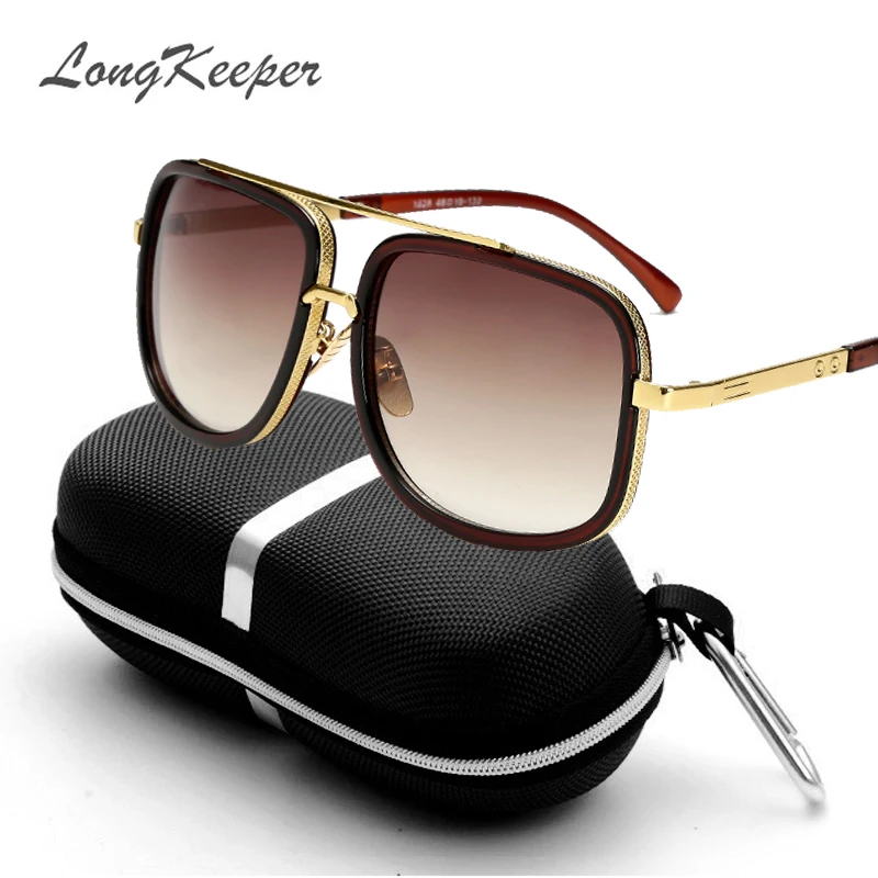 LongKeeper Fashion Square Men Sunglasses Brand Designer Gold Metal Frame Gafas Gradient Lens Sun Glasses For Men With Case
LongKeeper Fashion Square Men Sunglasses Brand Designer Gold Metal Frame Gafas Gradient Lens Sun Glasses For Men With Case